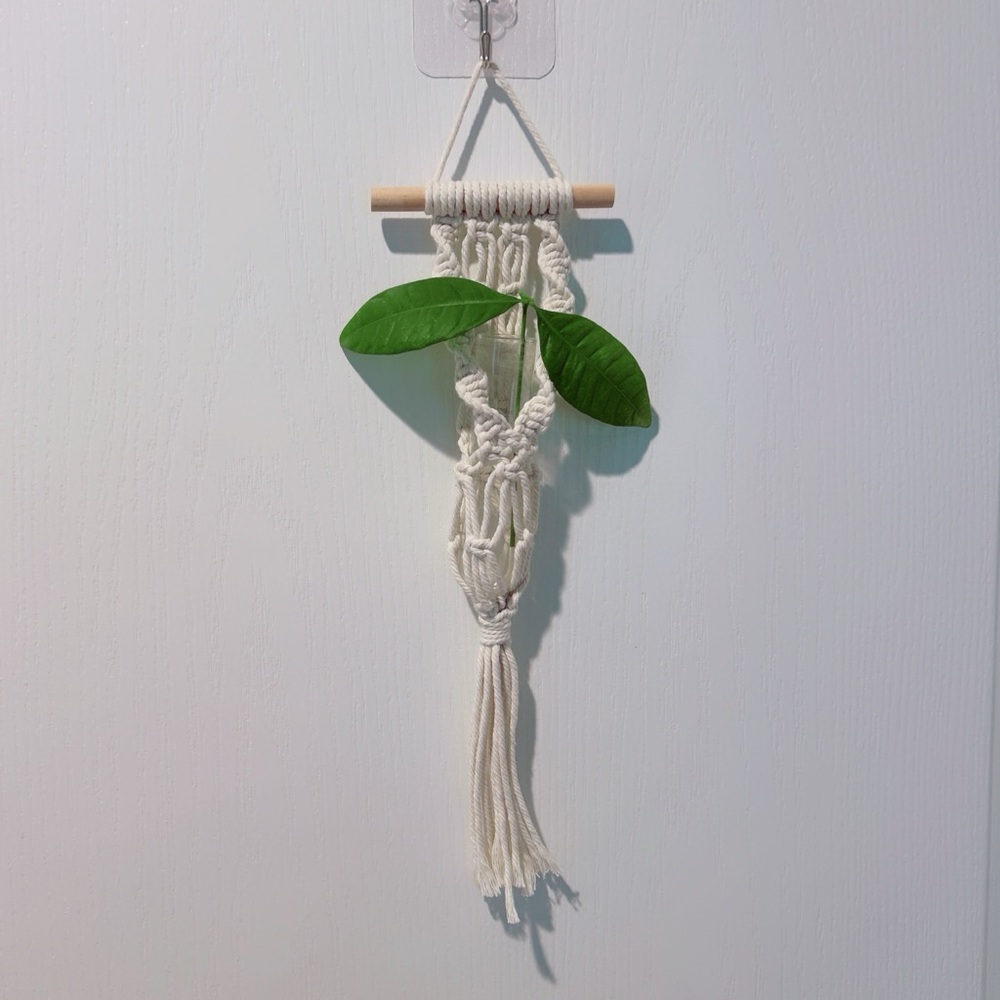 Boho Macrame Wall Hanging Plant Holder Small Handmade Decor